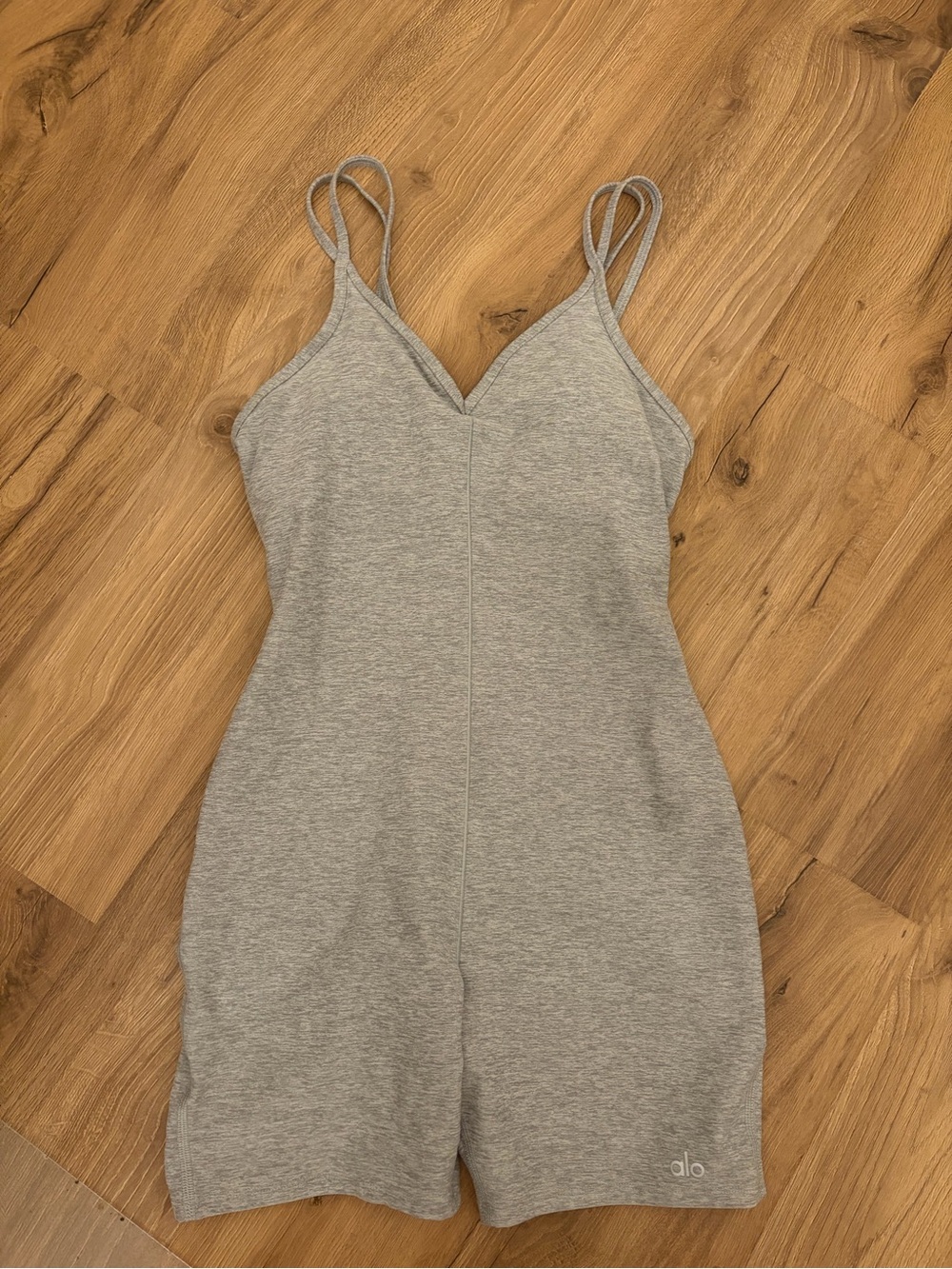 ALO Yoga Light Gray V-Neck Sleeveless Romper